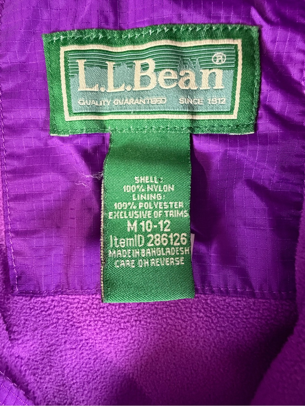L.L. Bean Kids Purple Hooded Raincoat - Picture 7 of 10